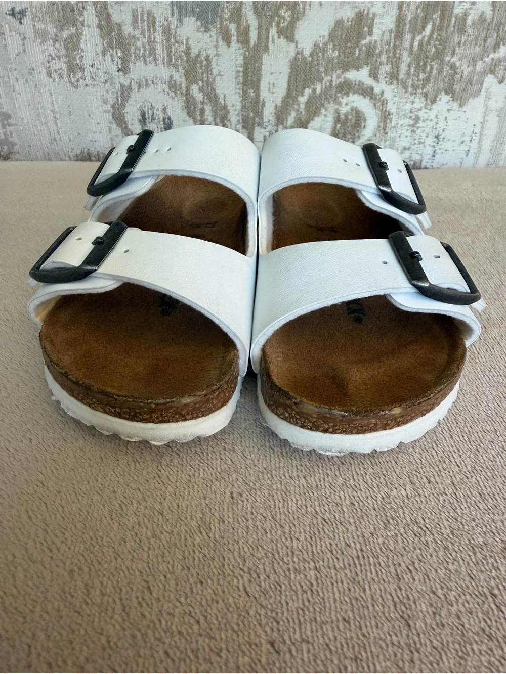Kids Birkenstock Arizona White Slide Sandal  - US 9-9.5 Toddler (EU 27)